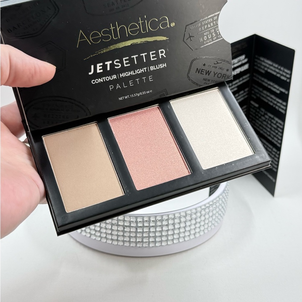 Aesthetica Jetsetter Trio Palette - Champagne, Pink, Beige 15.57g/0.55 oz BNIB